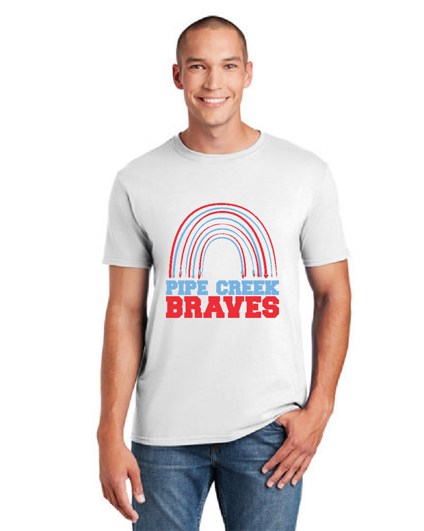 Short Sleeve Tee Shirt with Rainbow Print