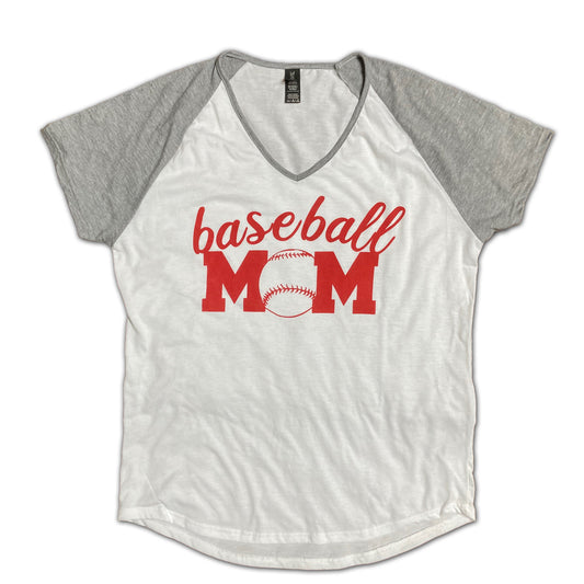 Baseball Mom white/heather