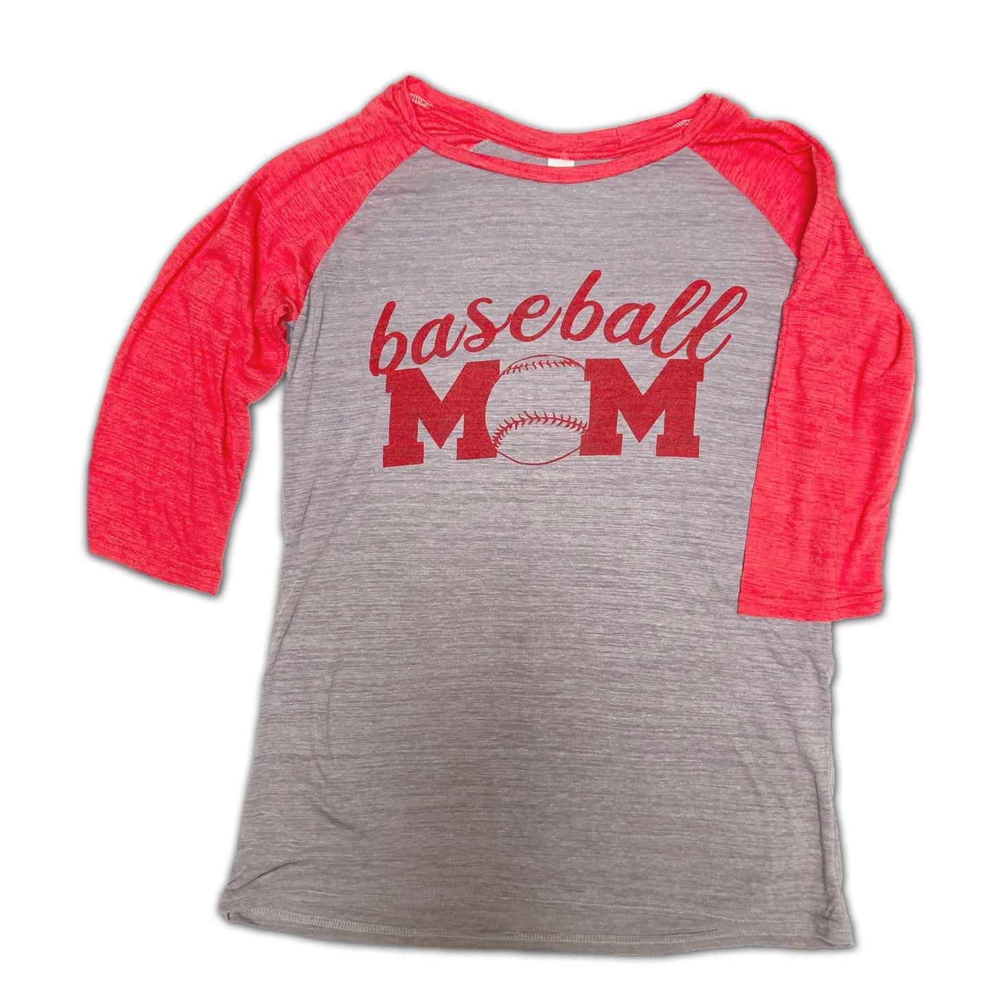 Baseball Mom heather/Red